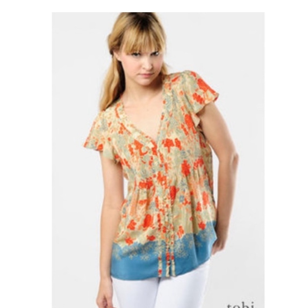 Joie silk top pop overview kimono wynne fiery red small